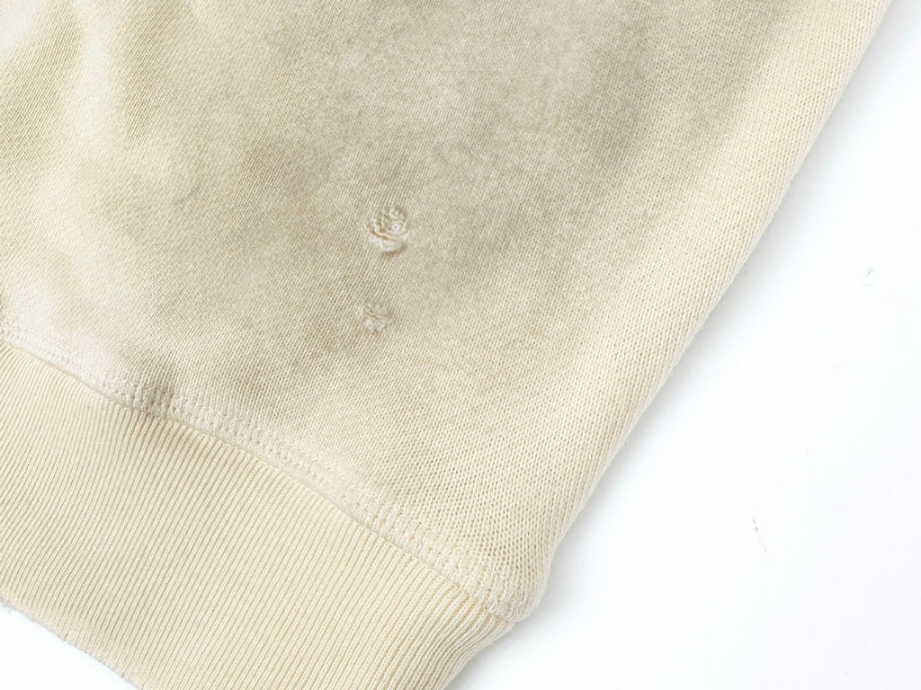 Falection FW26 Distressed Logo Fleece Sweatshirt in Cream