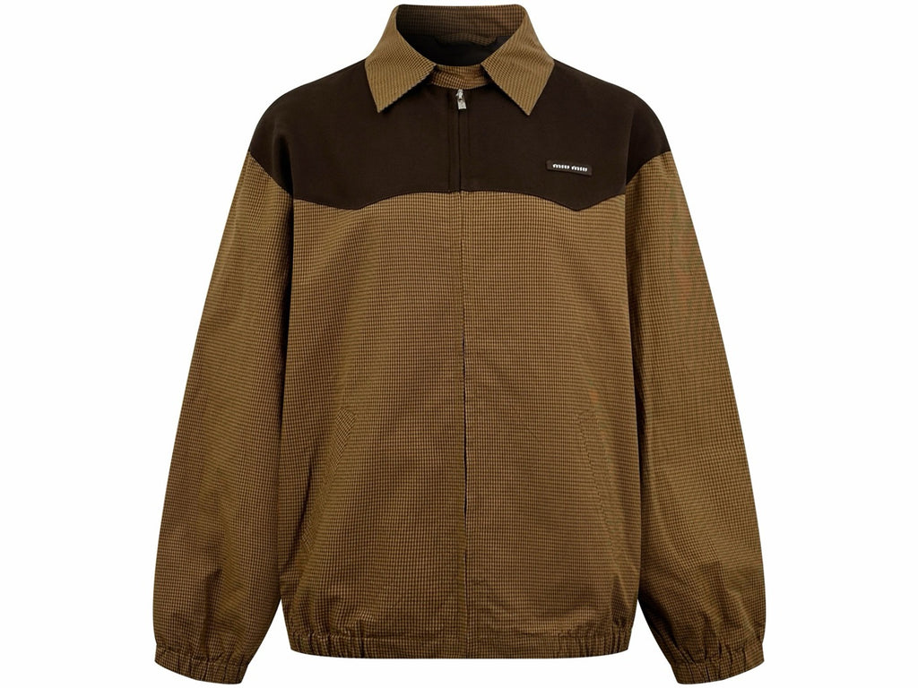 Falection FW26 Caramel Gingham Check Blouson Jacket