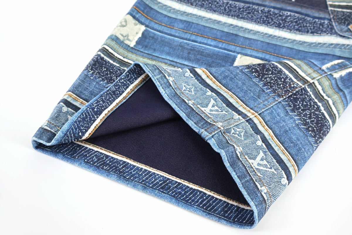 Falection SS27 Patchwork Monogram Denim Shorts