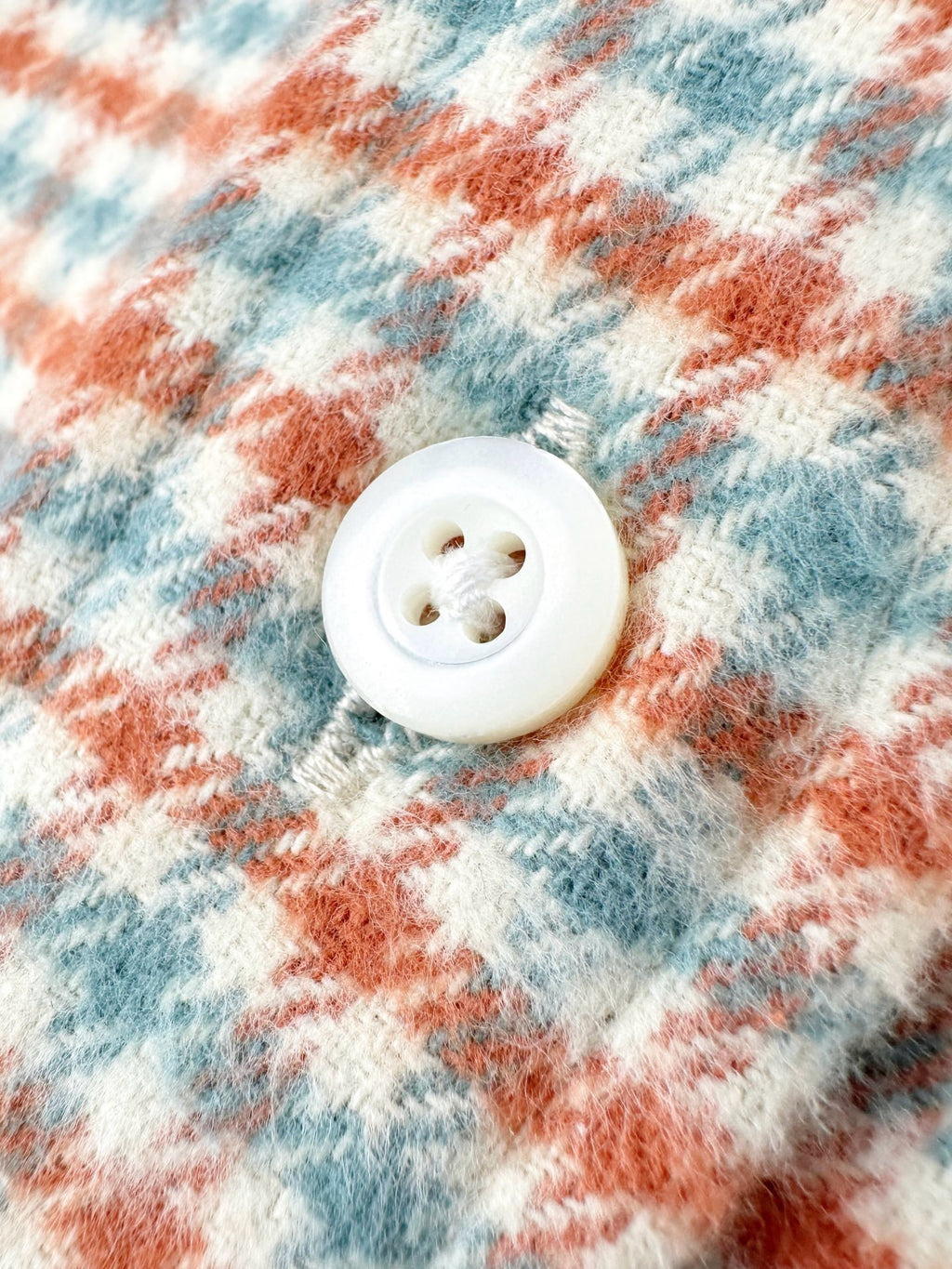 Falection FW26 Checked Cotton Shirt in Beige