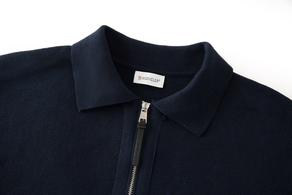 Falection FW26 Leather Logo Wool Zip Up Cardigan in 3 Colors