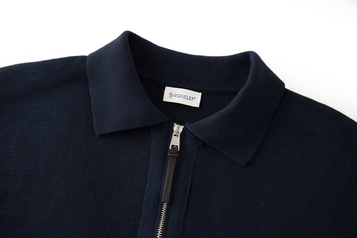 Falection FW26 Leather Logo Wool Zip Up Cardigan in 3 Colors