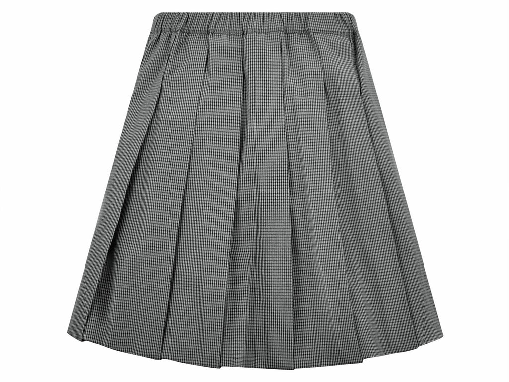 Falection FW26 Grey Checked Pleated Miniskirt