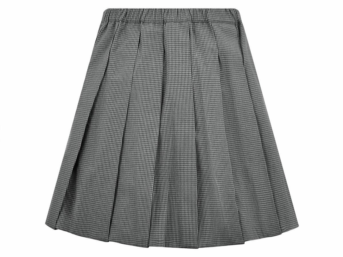 Falection FW26 Grey Checked Pleated Miniskirt