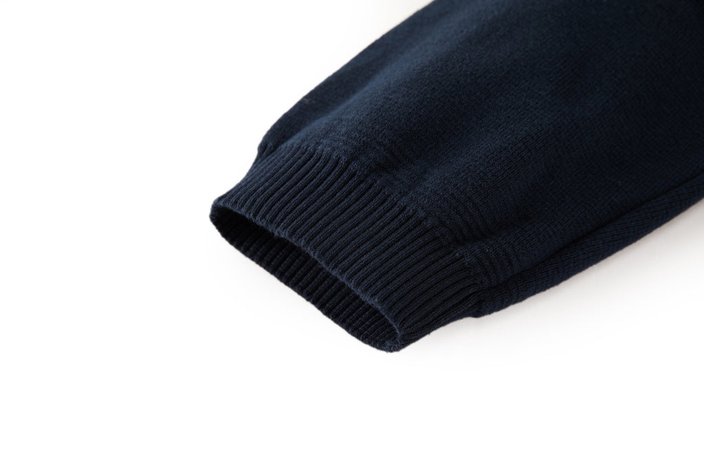 Falection FW26 Leather Logo Wool Zip Up Cardigan in 3 Colors