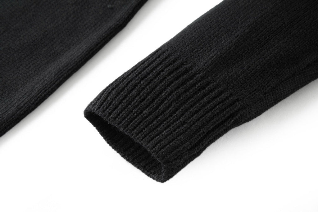 Falection FW26 Anagram Logo Embroidered Wool Sweater in Black
