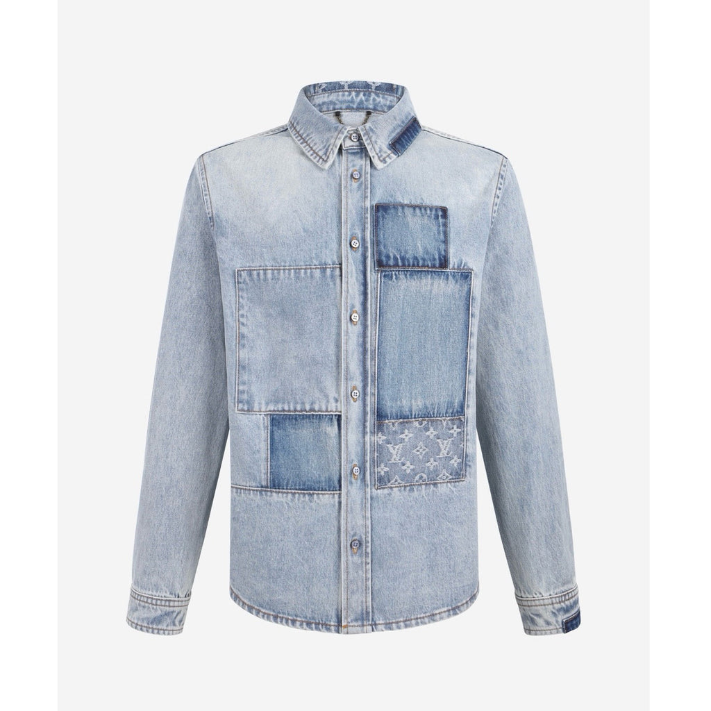 Falection FW26 Signature Patchwork Denim Longsleeve Shirt
