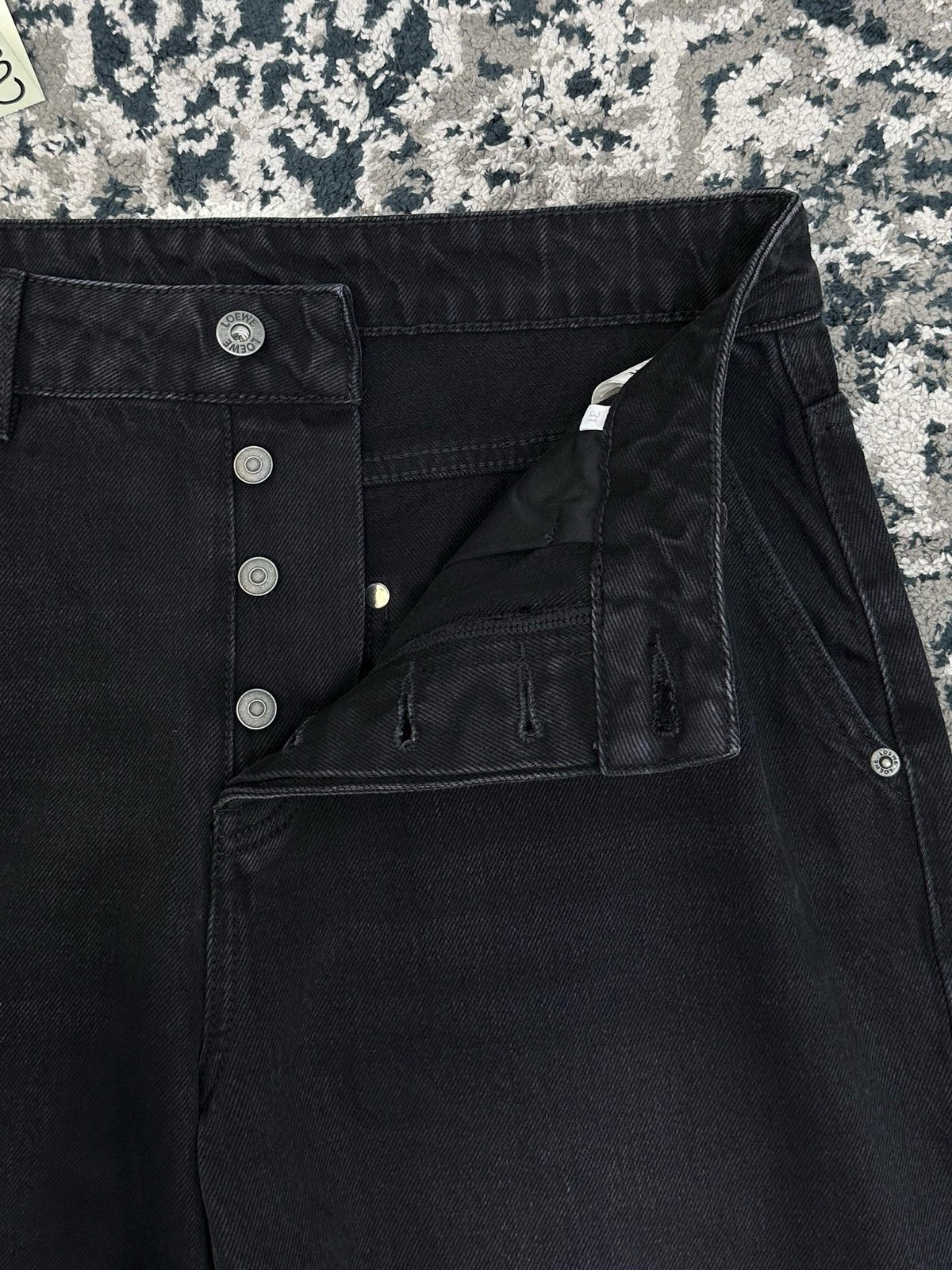 Falection FW26 Leather Patch Straight Leg Jeans in 2 Colors
