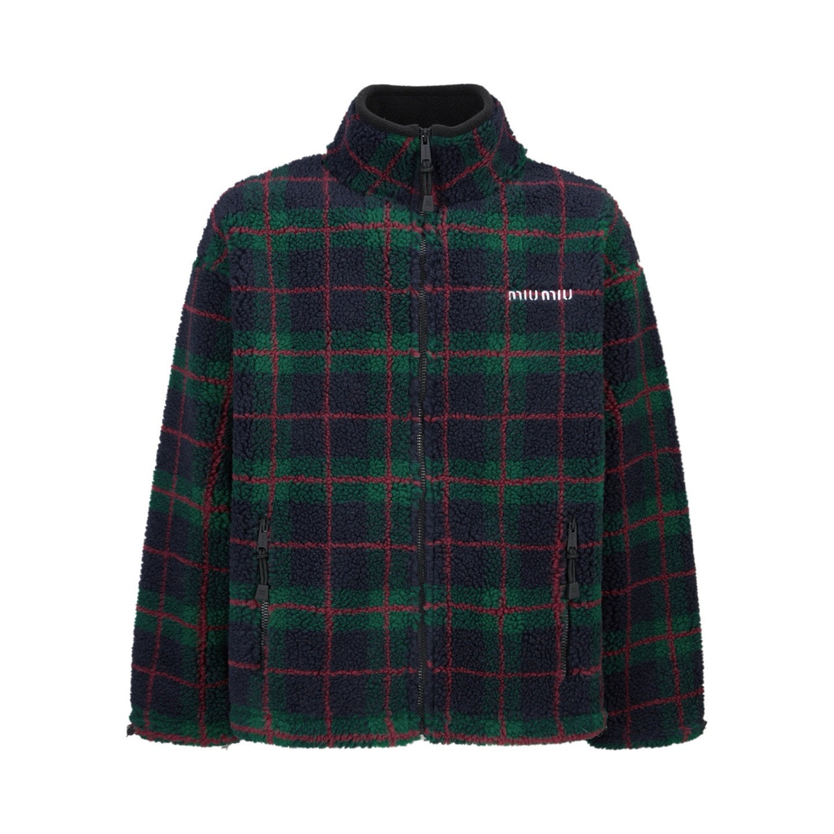 Falection FW26 Checked Teddy Zipper Jacket in 2 Colors