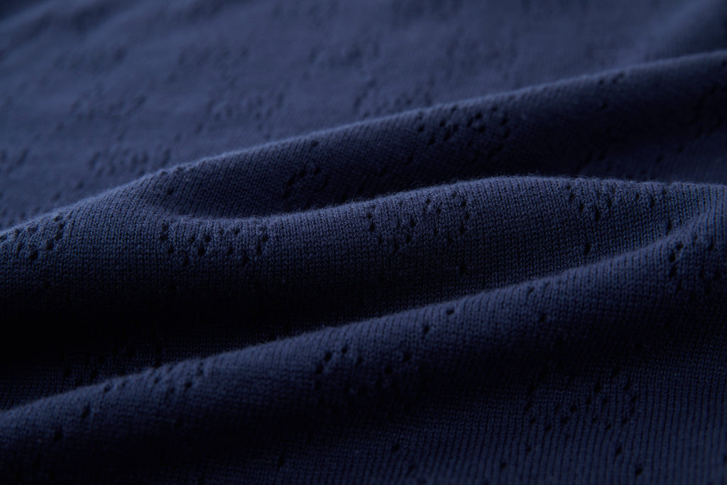 Falection FW26 Pointelle Cotton Silk Polo Shirt