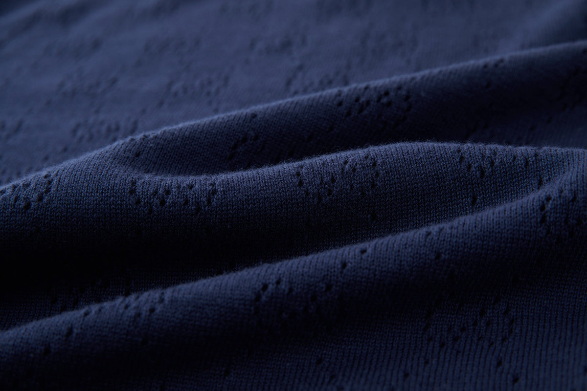 Falection FW26 Pointelle Cotton Silk Polo Shirt