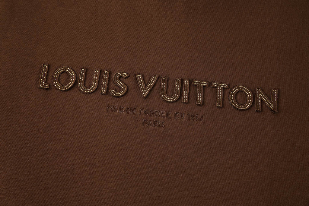 Falection FW26 Embroidered Signature Tee in Brown