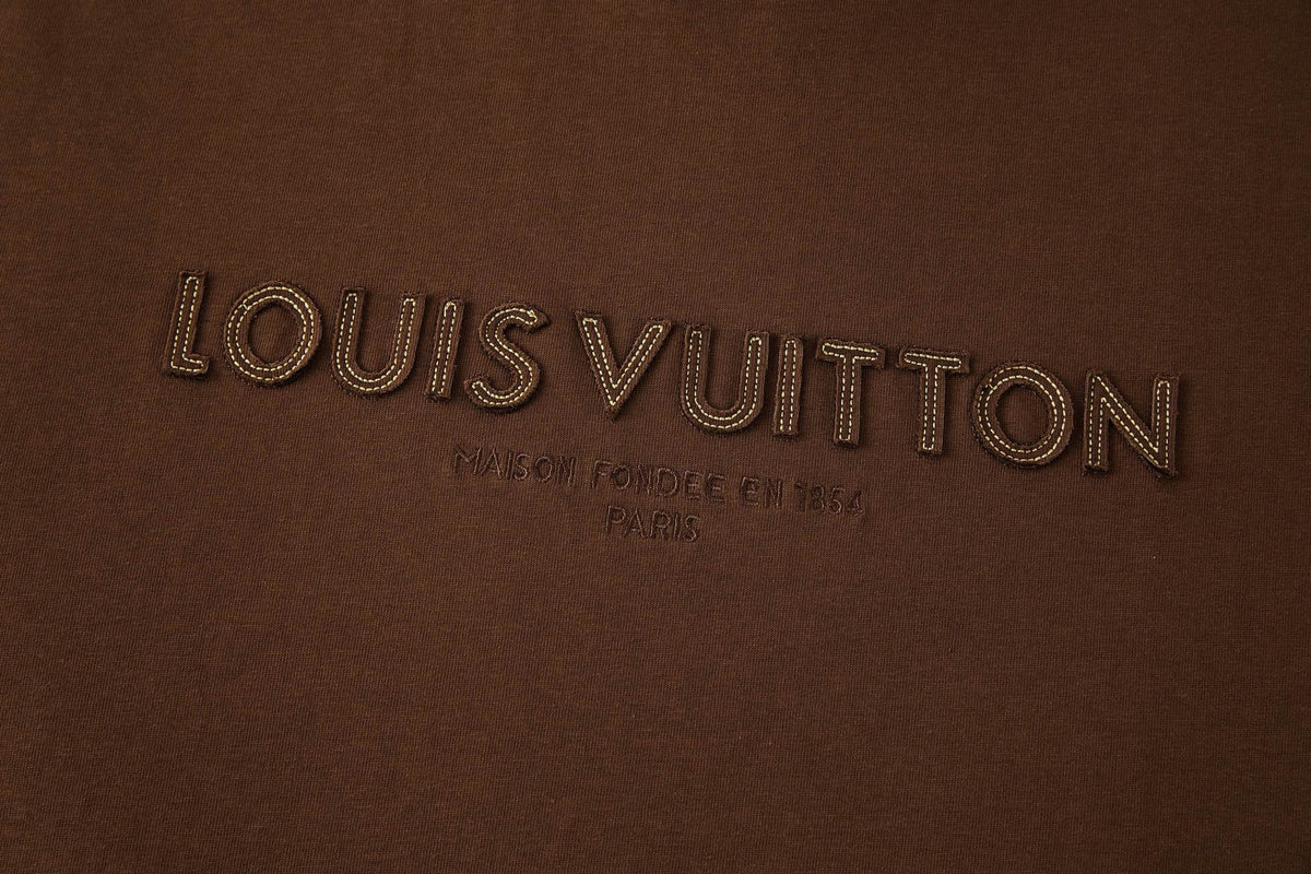 Falection FW26 Embroidered Signature Tee in Brown