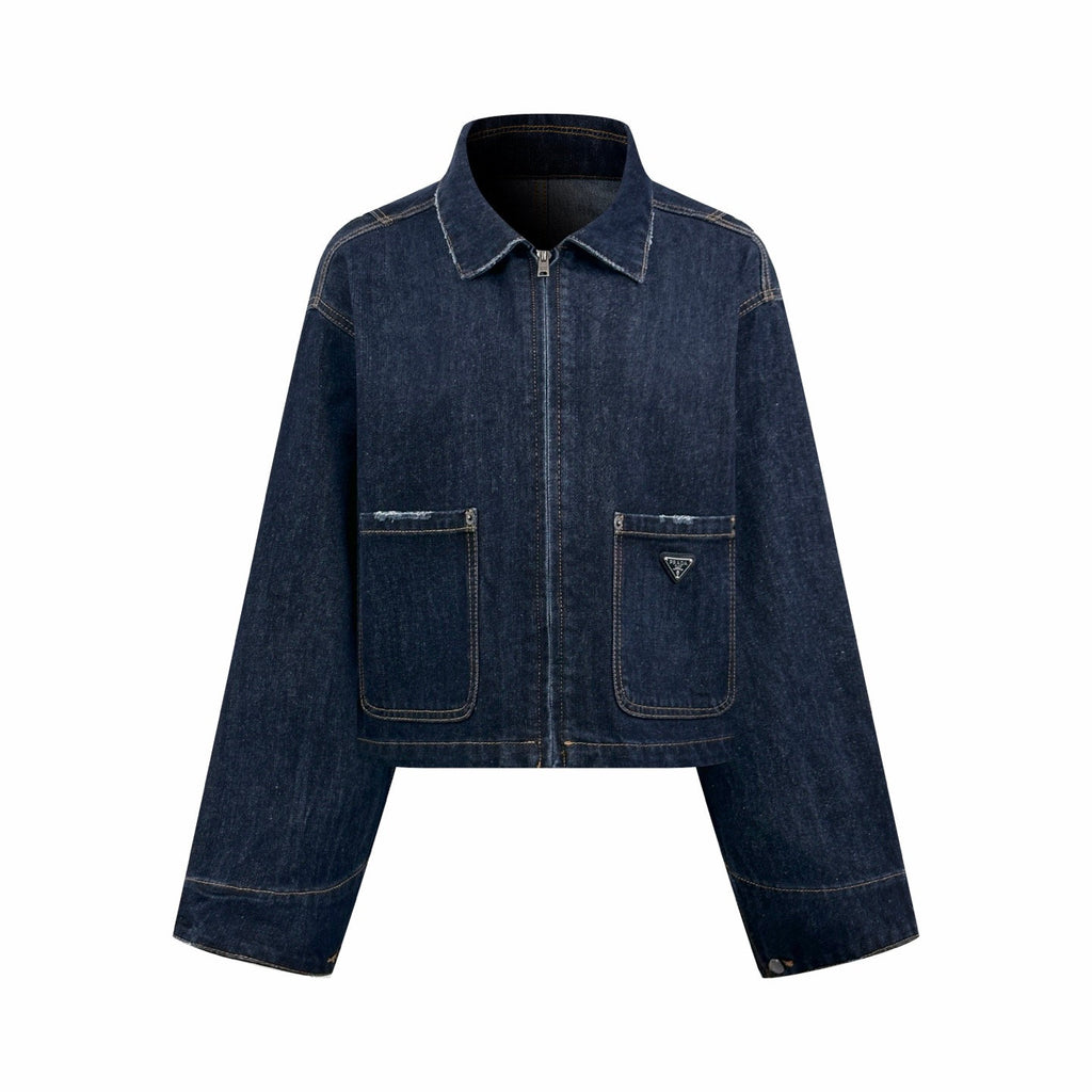 Falection FW26 Cropped Denim Blouson Jacket