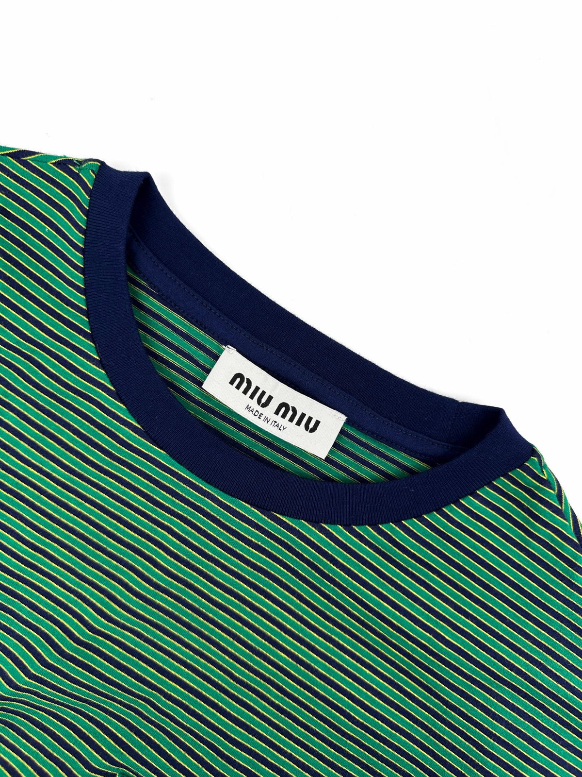 Falection FW26 Striped Jersey Tee in Navy/Green