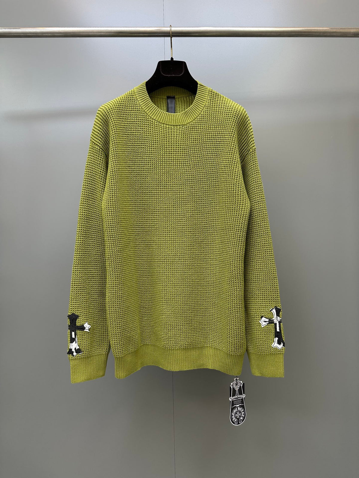 Falection CH FW26 Cross Patch Sweater in Green
