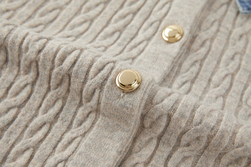 Falection FW26 Chambray Collar Cardigan