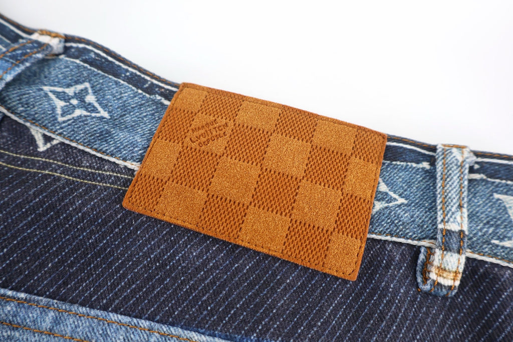Falection SS27 Patchwork Monogram Denim Shorts