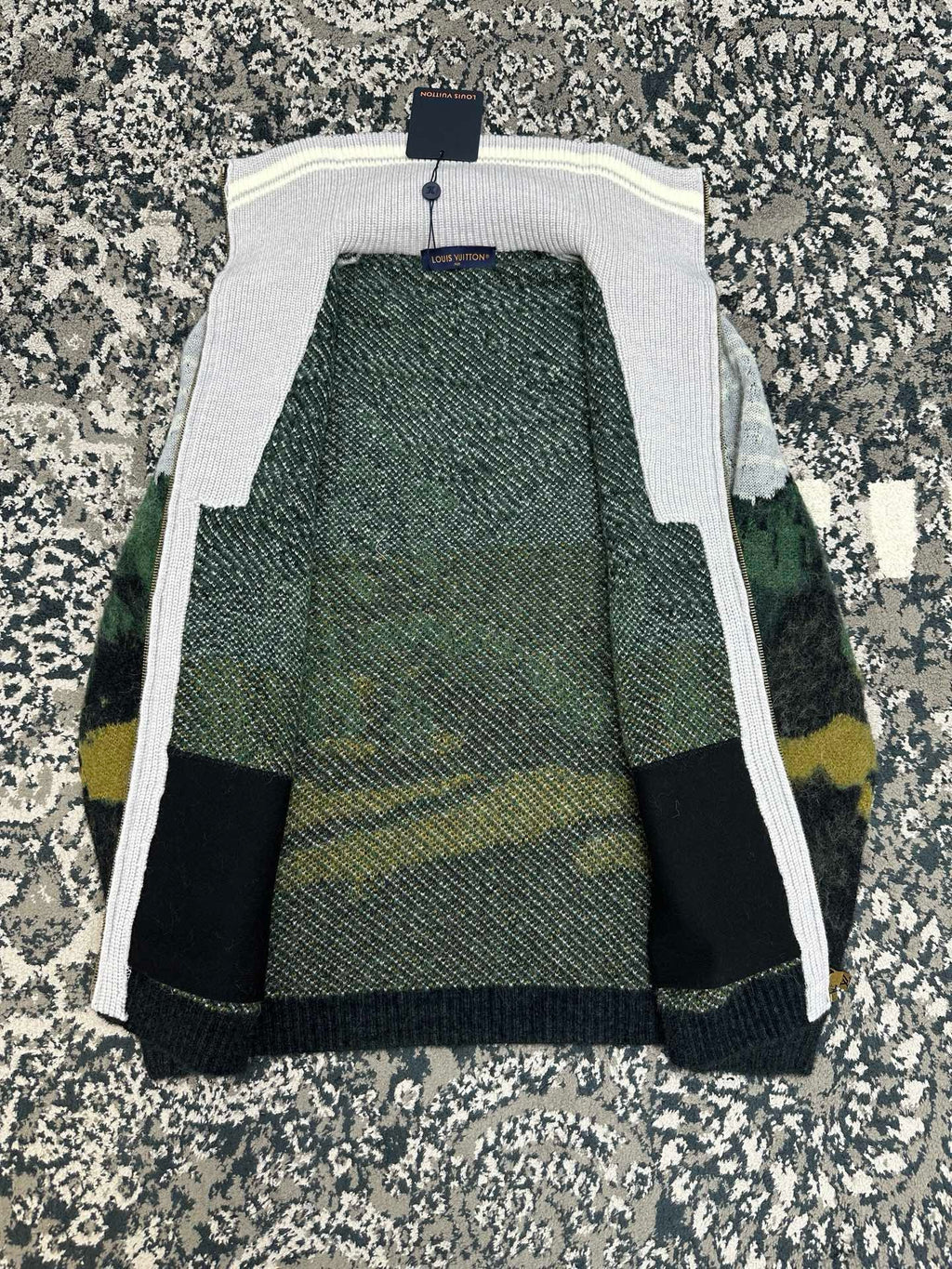Falection FW26 Jacquard Zippered Turtleneck Cardigan