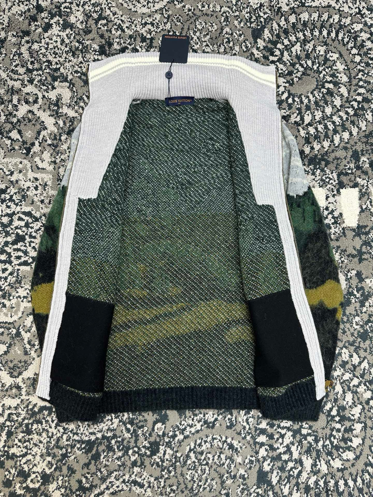 Falection FW26 Jacquard Zippered Turtleneck Cardigan