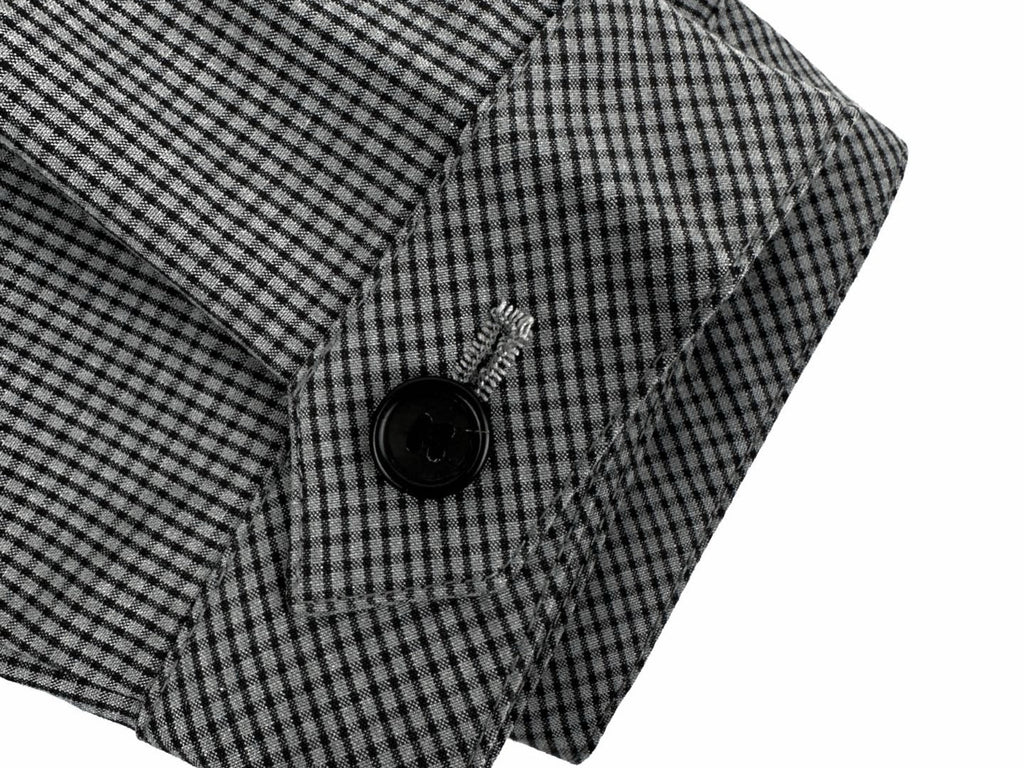 Falection FW26 Grey Gingham Check Blouson Jacket