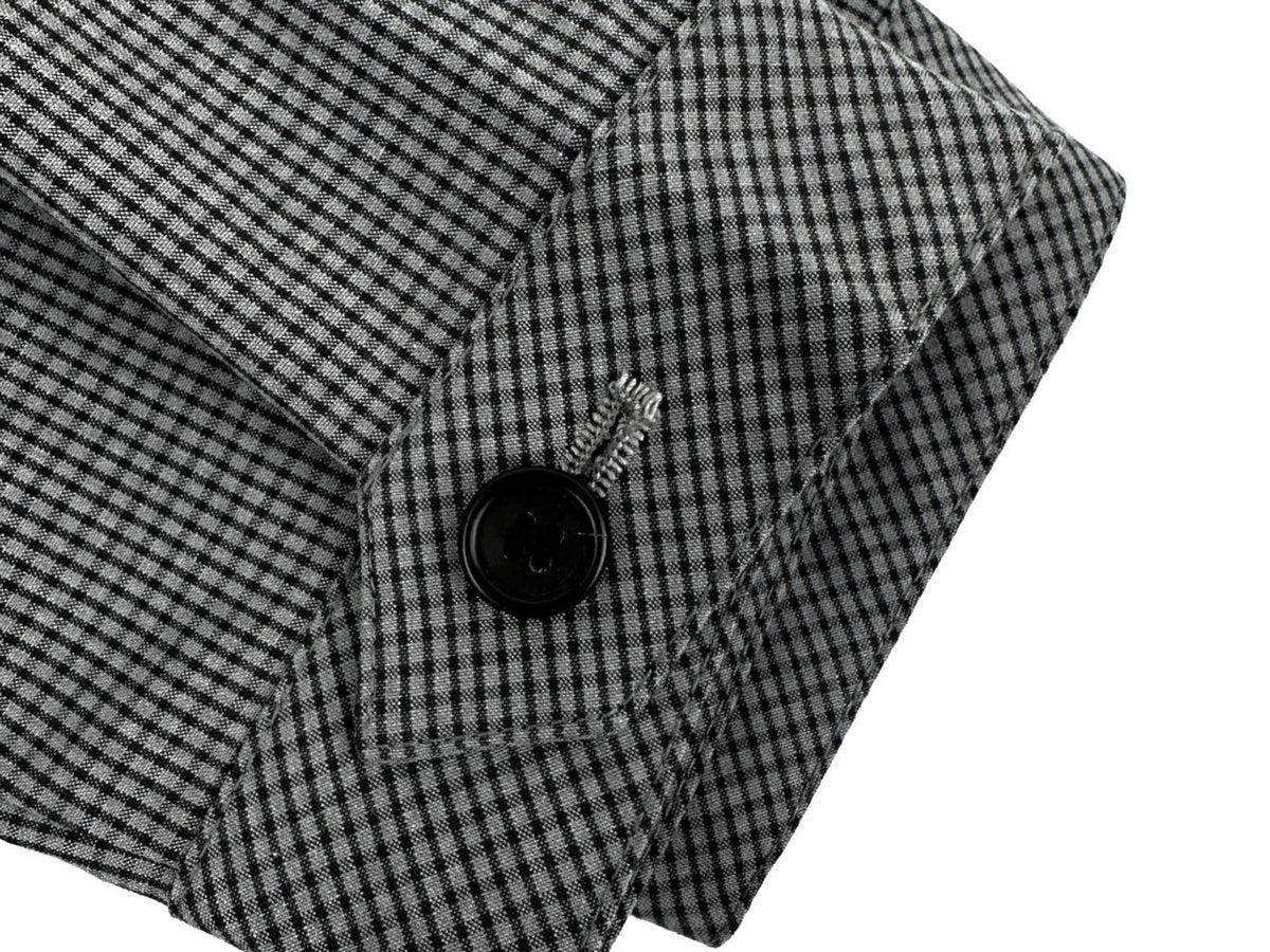 Falection FW26 Grey Gingham Check Blouson Jacket