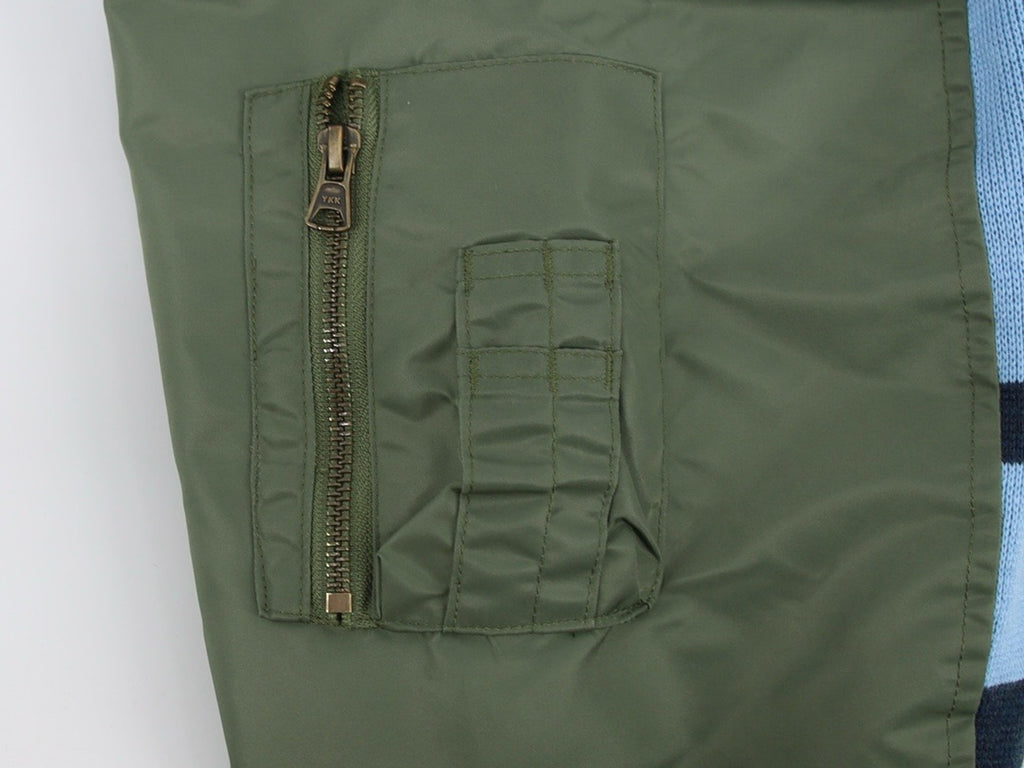 Falection FW26 Distressed Padded Jacquard-Panelled Nylon Bomber Jacket