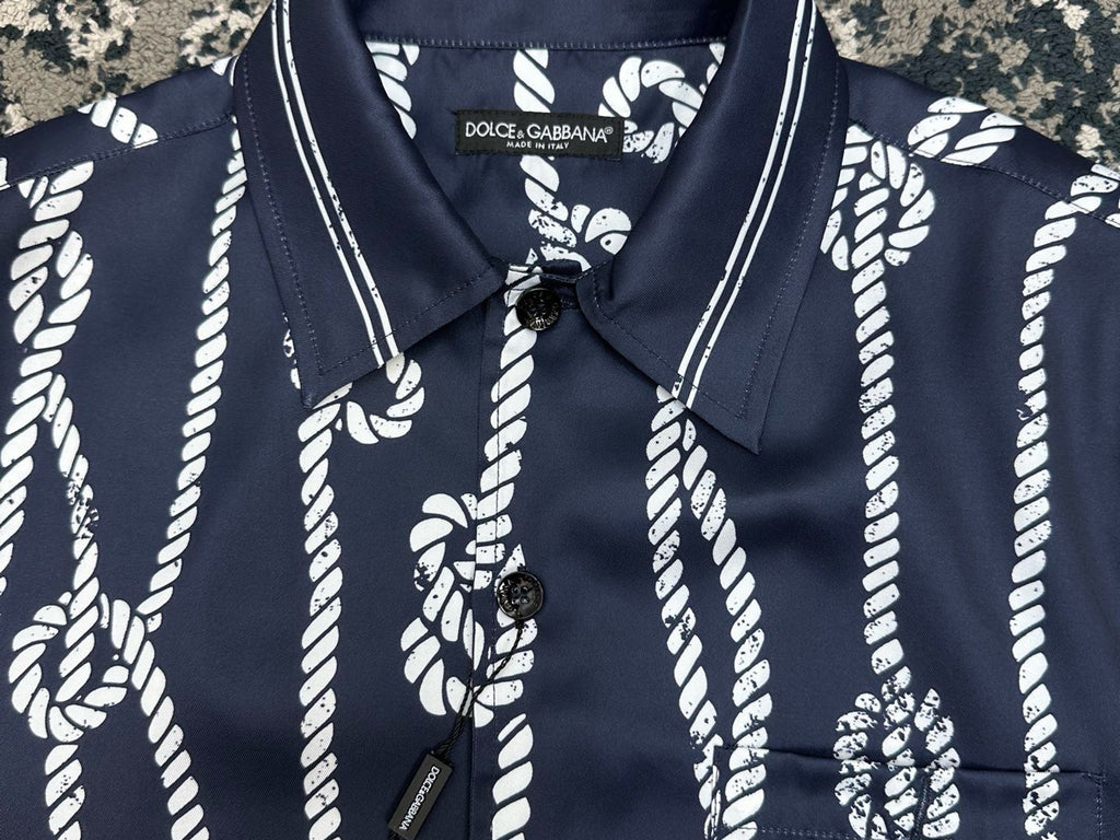 Falection FW26 Marina Print Silk Twill Hawaii Shirt