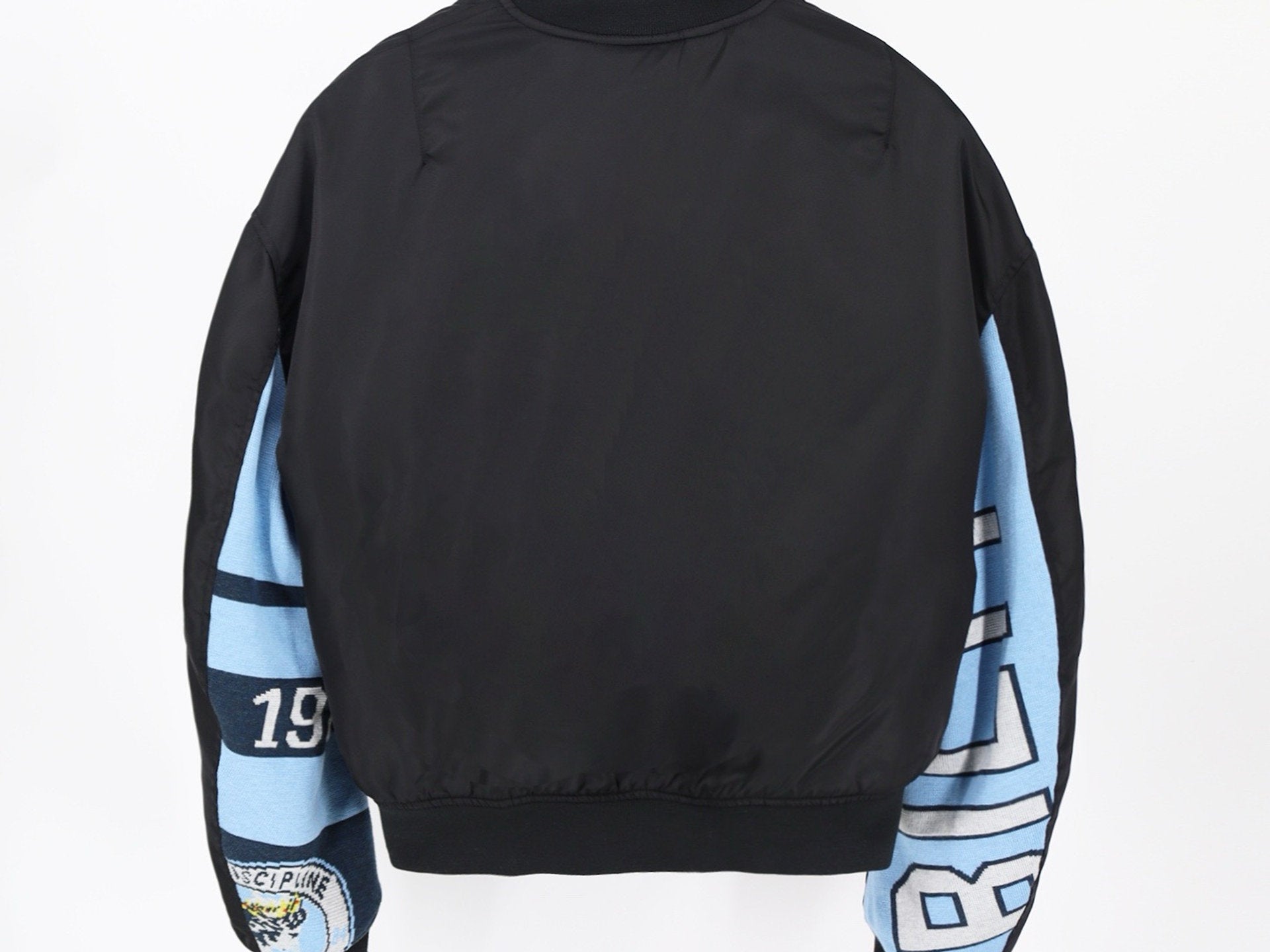 Falection FW26 Distressed Padded Jacquard-Panelled Nylon Bomber Jacket