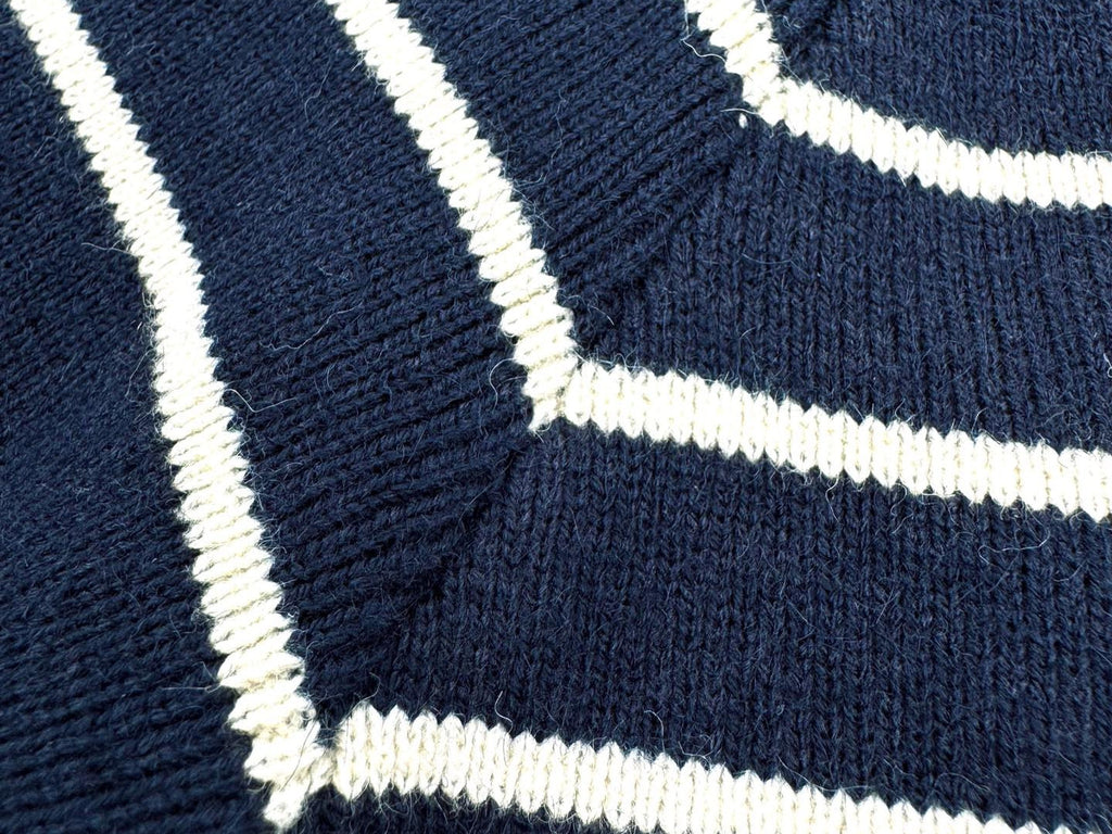 Falection FW26 Striped Virgin Wool Sweater in Navy