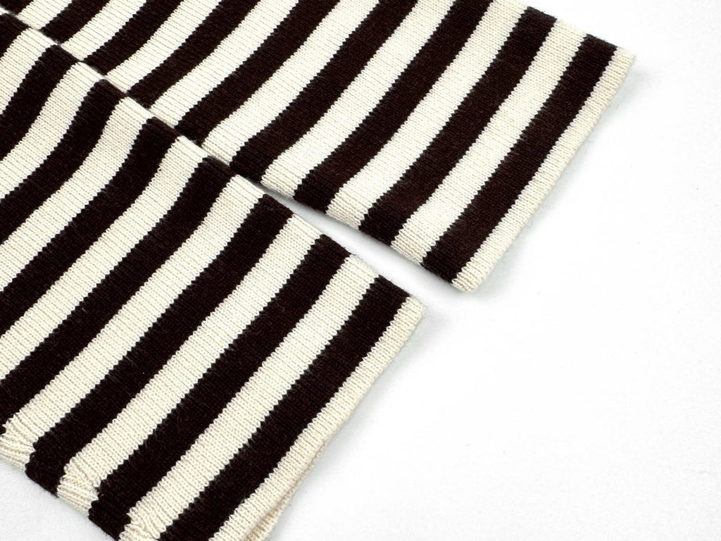 Falection FW26 Striped Virgin Wool Sweater in Beige
