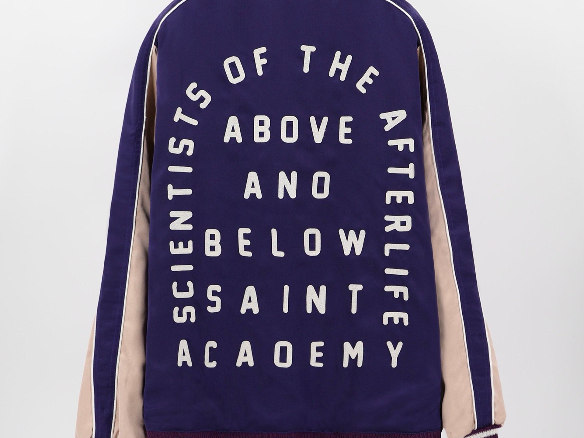 Falection FW26 Distressed Appliqued Satin Bomber Jacket