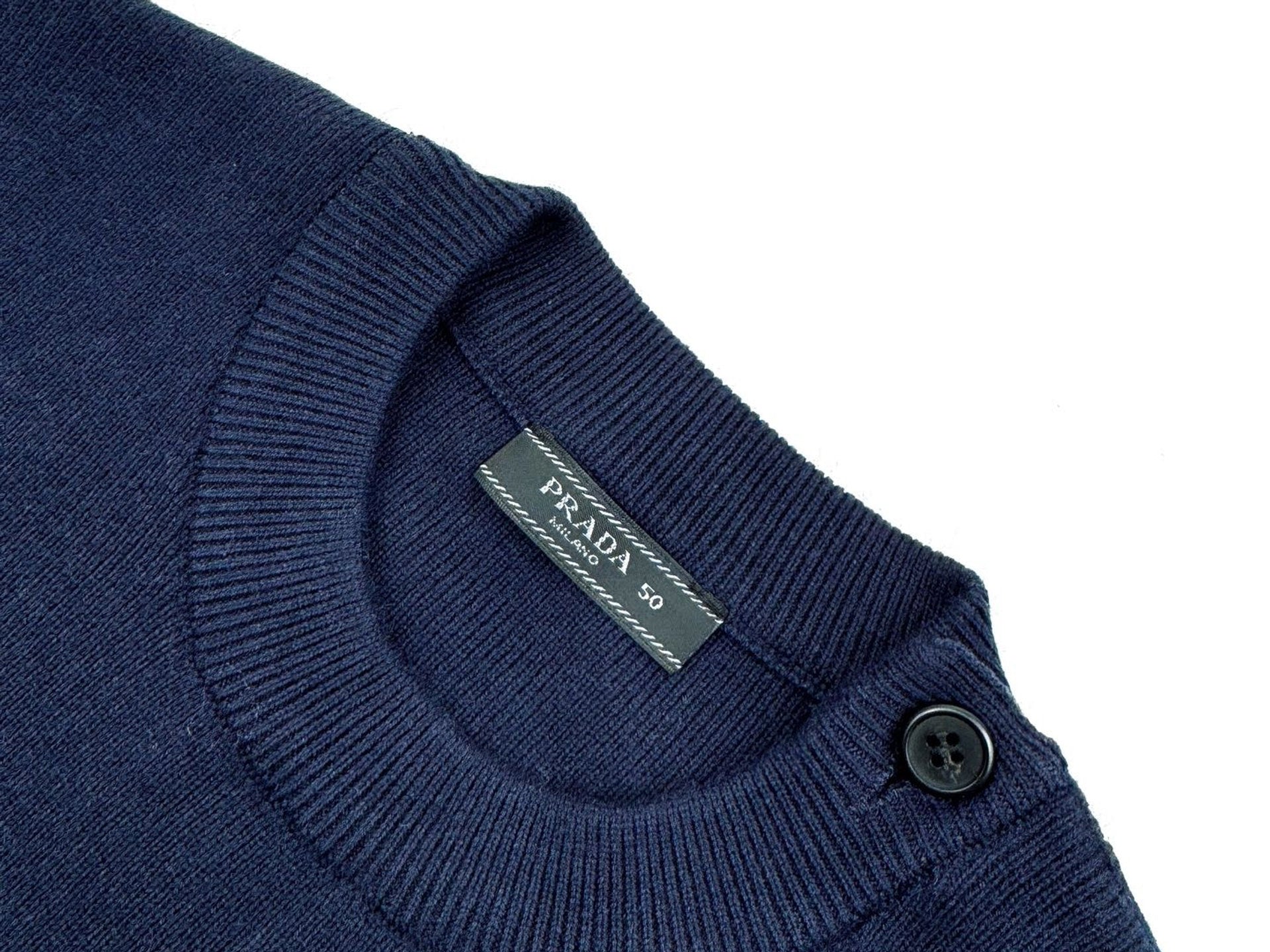 Falection FW26 Striped Virgin Wool Sweater in Navy