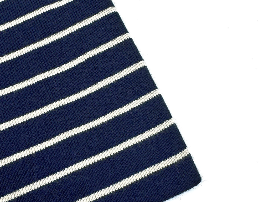 Falection FW26 Striped Virgin Wool Sweater in Navy