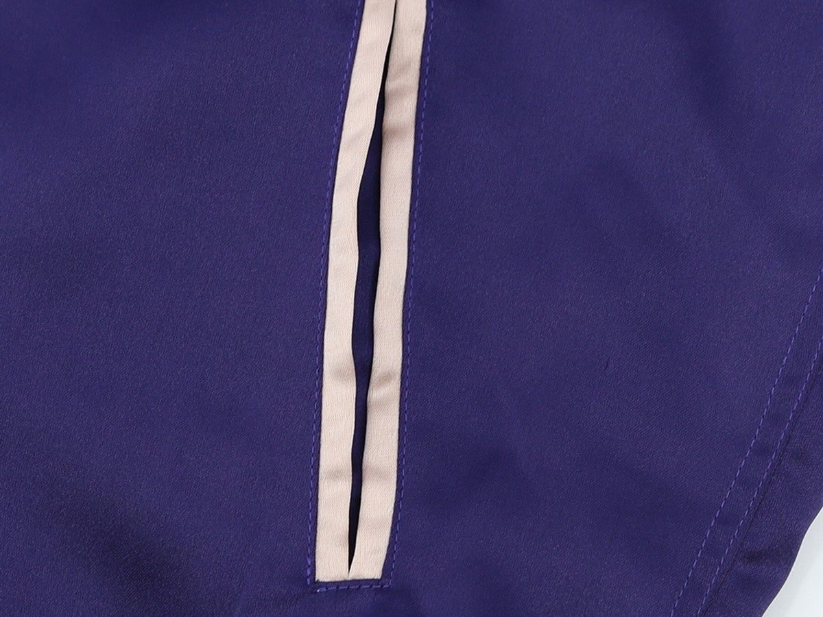 Falection FW26 Distressed Appliqued Satin Bomber Jacket