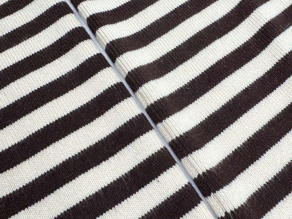Falection FW26 Striped Virgin Wool Sweater in Beige