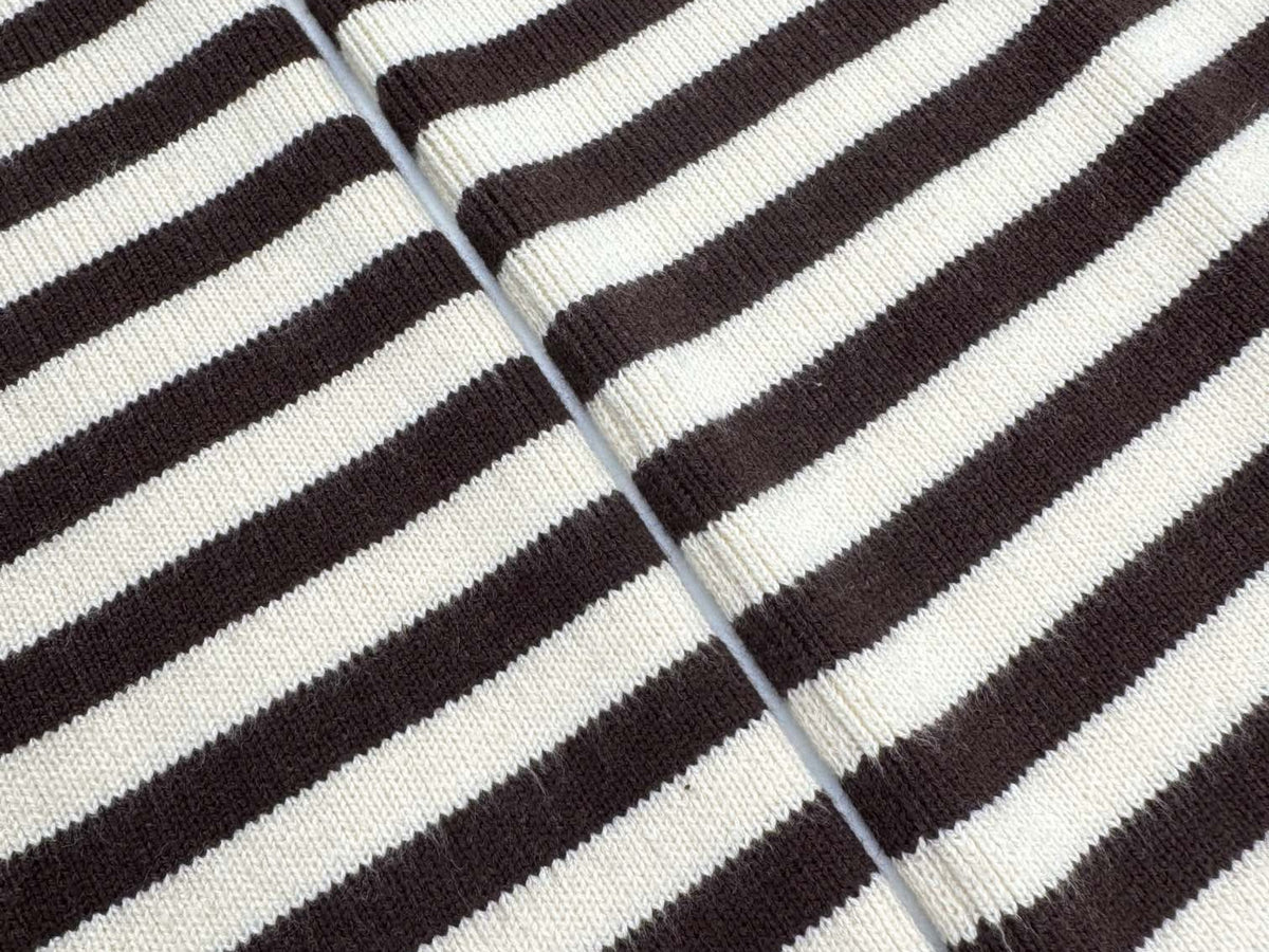 Falection FW26 Striped Virgin Wool Sweater in Beige