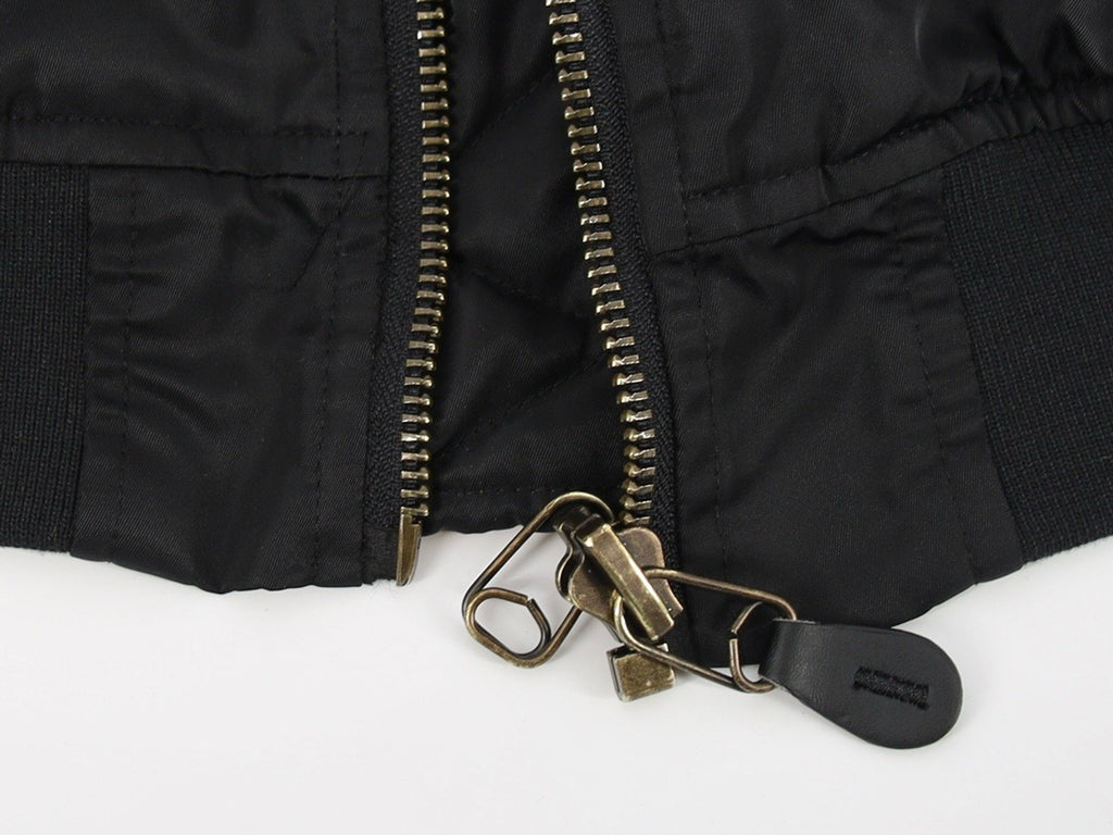 Falection FW26 Distressed Padded Jacquard-Panelled Nylon Bomber Jacket