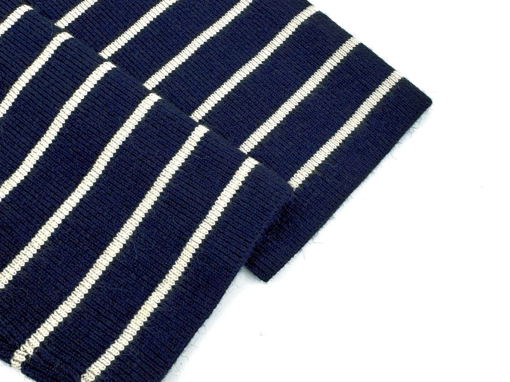 Falection FW26 Striped Virgin Wool Sweater in Navy