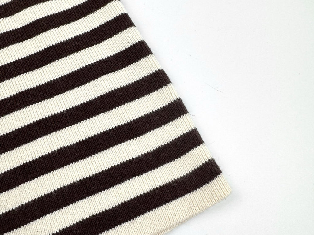 Falection FW26 Striped Virgin Wool Sweater in Beige