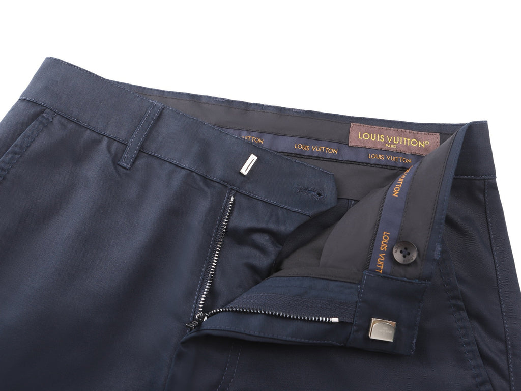 Falection FW26 Cotton Silk Casual Pants in Navy