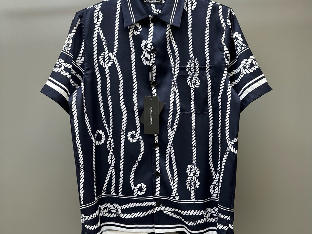 Falection FW26 Marina Print Silk Twill Hawaii Shirt