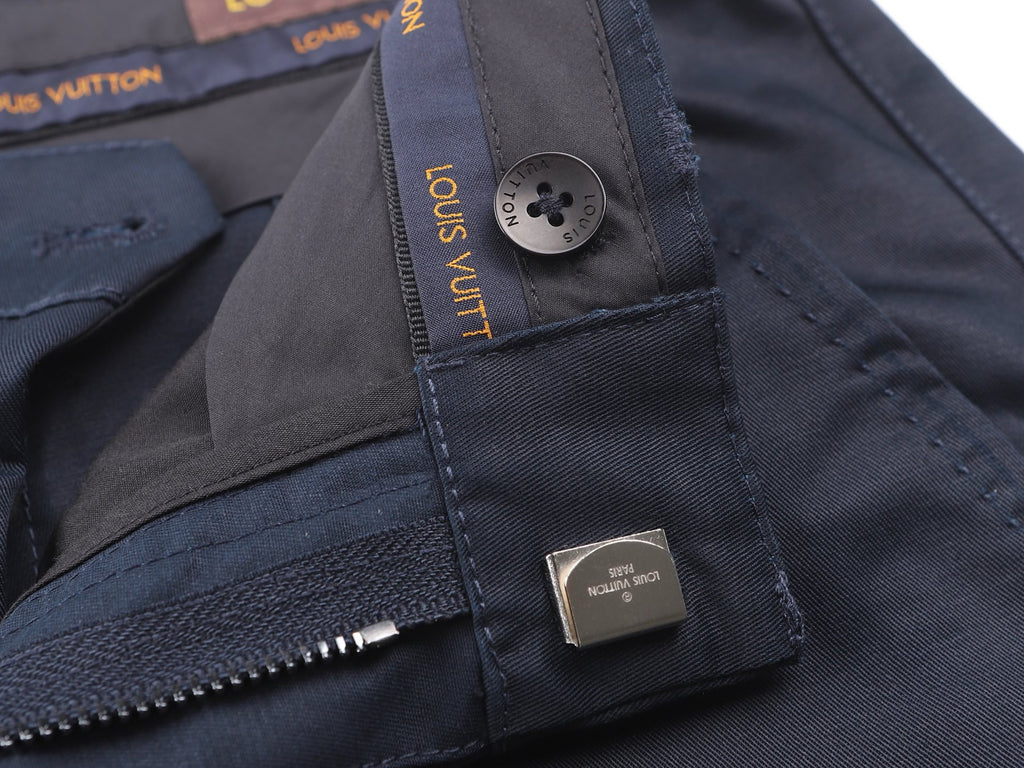 Falection FW26 Cotton Silk Casual Pants in Navy