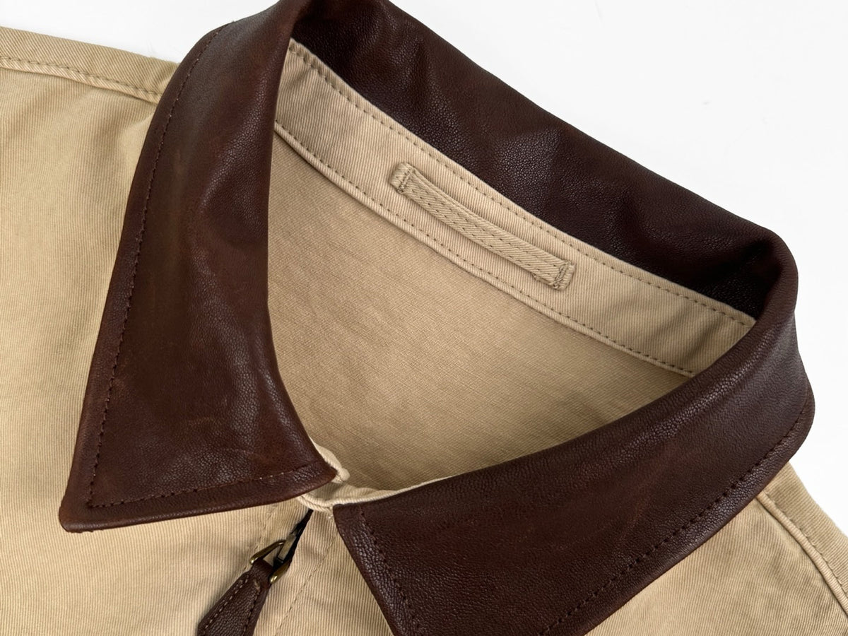 Falection FW26 Cotton Jacket with Leather Details