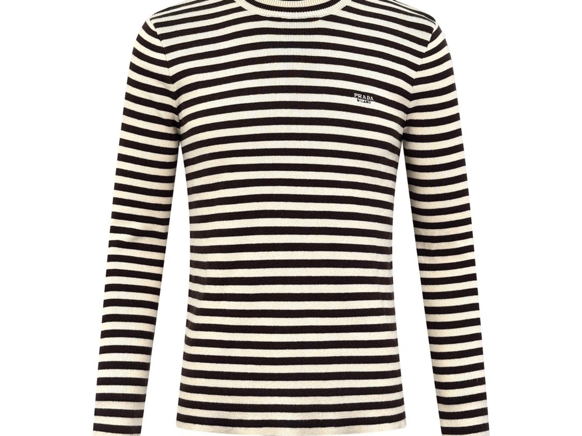 Falection FW26 Striped Virgin Wool Sweater in Beige