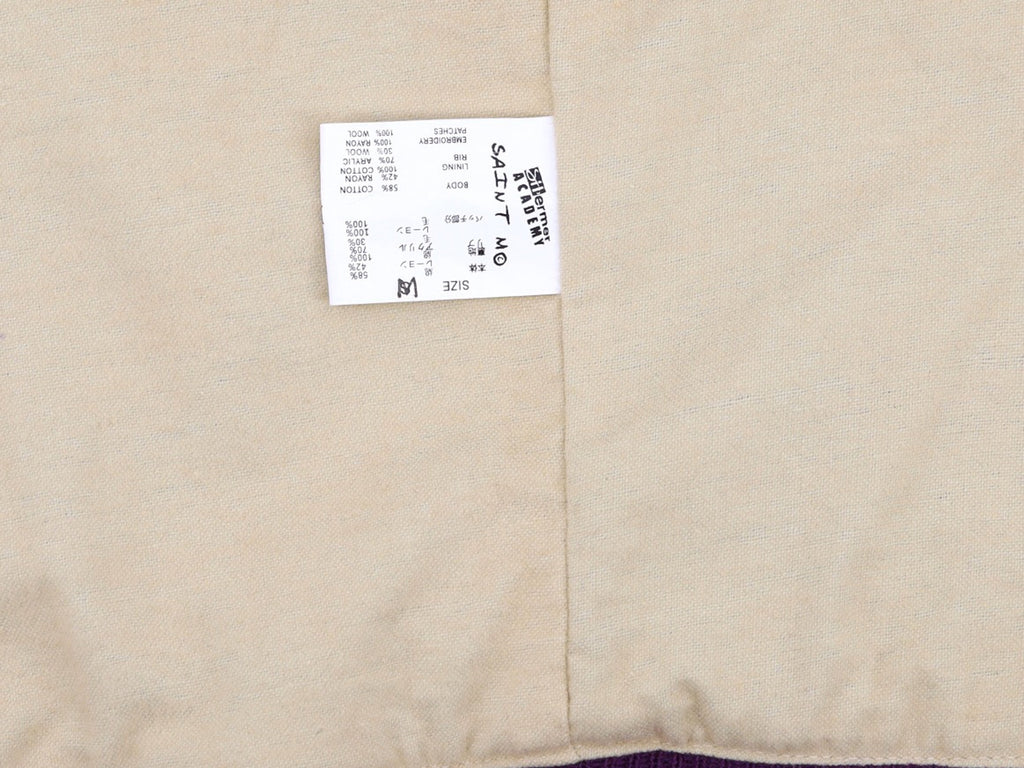 Falection FW26 Distressed Appliqued Satin Bomber Jacket