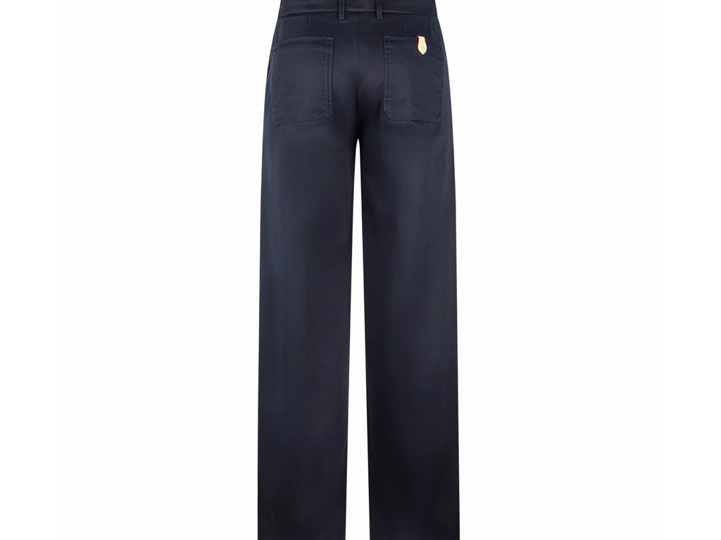 Falection FW26 Cotton Silk Casual Pants in Navy
