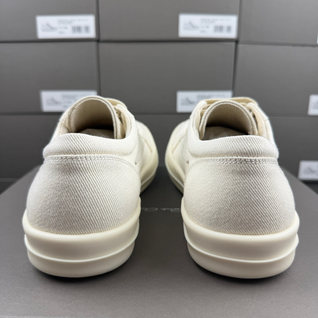 RO sand white low top sneakers suede patch canvas