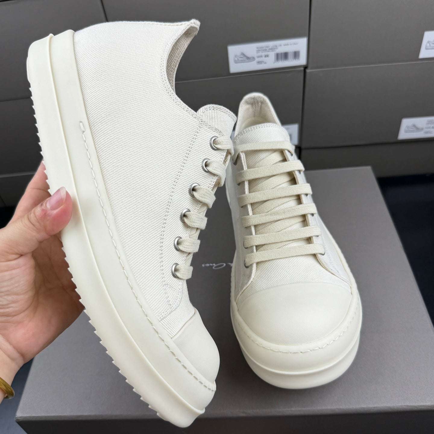 Falection Ro DRKSHDW Ramones Low sneakers milk