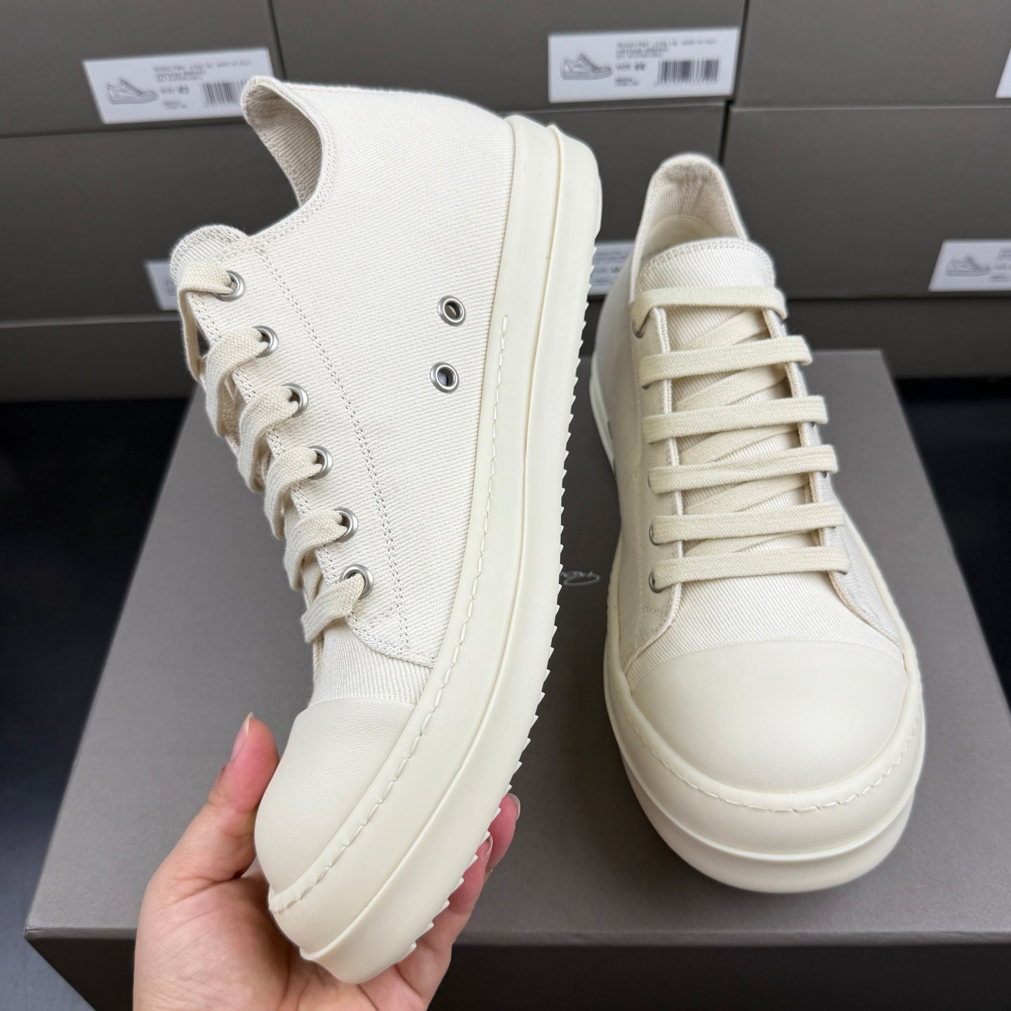 Falection Ro DRKSHDW Ramones Low sneakers milk